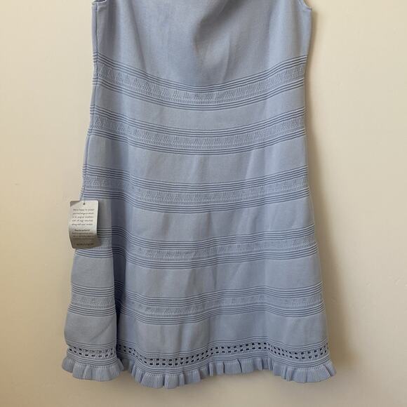 Eliza J Off the Shoulder Cap Sleeve Light Blue Mini Dress Size: XL - Picture 9 of 10